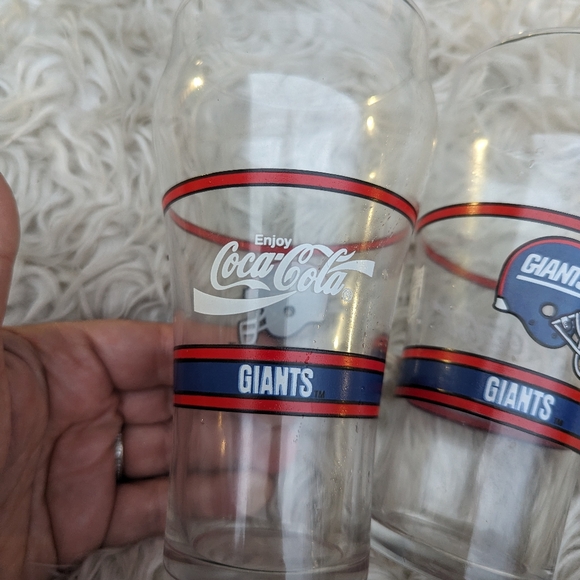 Set of 2 Vintage NY Giants Tall Drinking Glasses Excellent Condition - Picture 5 of 7